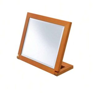 8" Tall Polyresin Adjustable Make-Up Mirror, Walnut Finish 1