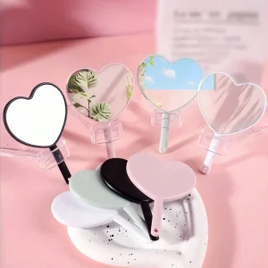 1pc Portable INS Style Mini Mirror, Compact Makeup Mirror, Mini Cosmetic Mirror, Handheld Makeup Mirror, Makeup Touch Up Mirror, Small Mirror For Daily Use, Cute & Fun Gift Multicolor