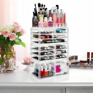 Large Cosmetic Makeup Organizer Jewelry Drawer Storage Box Acrylic Display Case 1