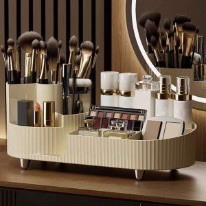 1pc Rotatable Eyebrow Pencil Holder, Makeup Brush Lipstick Nail Polish Storage Rack, Halloween Christmas Gift, Dresser Display Rack, Bathroom Shelf, Cosmetics Organizer, Beauty Storage Box, Multi-Purpose Storage Basket, Home Decoration, Bathroom Apartment Bedroom Accessories Multicolor